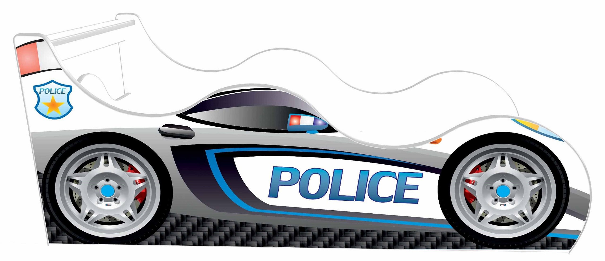 Кровать машина полиция синяя